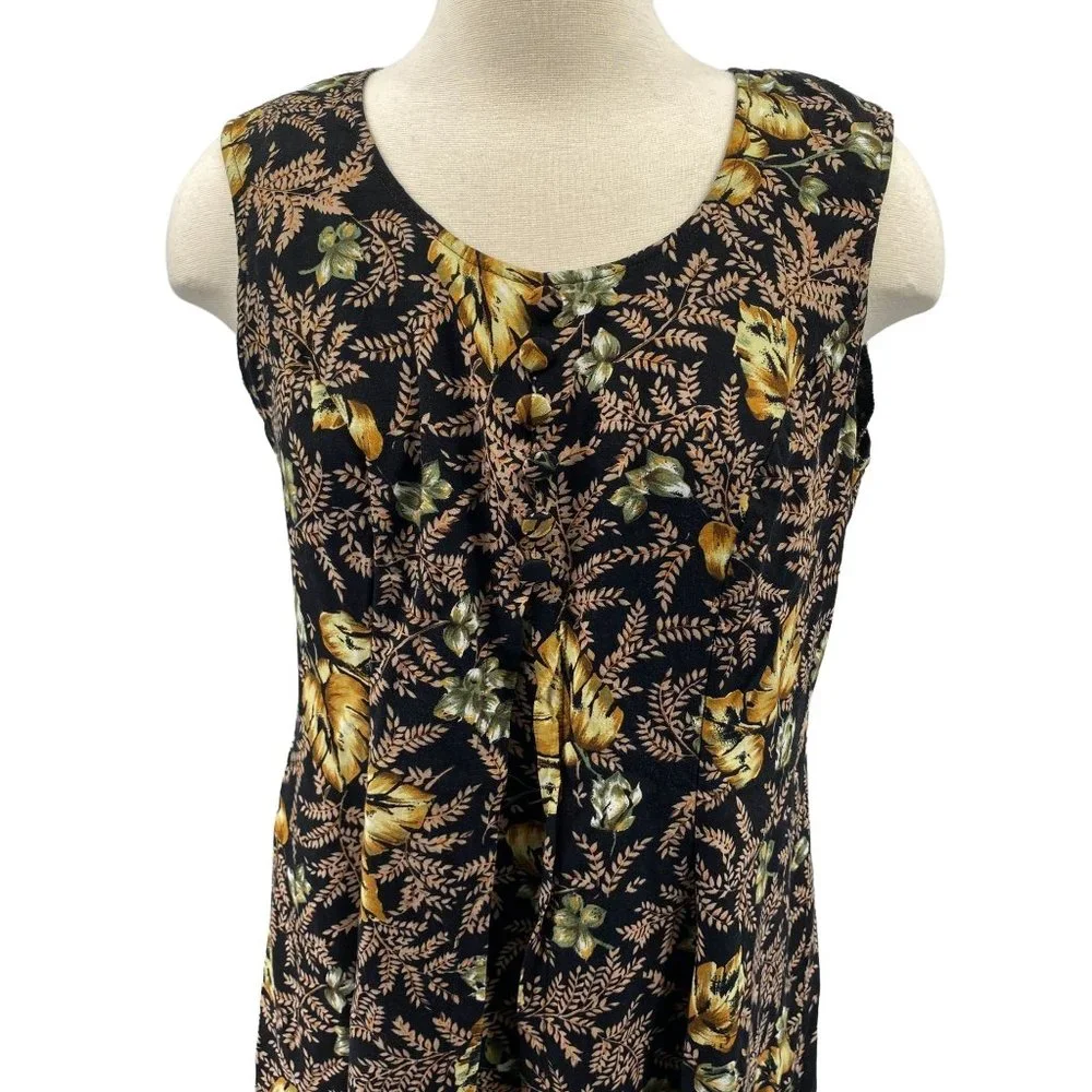 Vintage‎ Jamie Brooke floral cottage prairie midi dress size 14 Large Xlarge Y2K